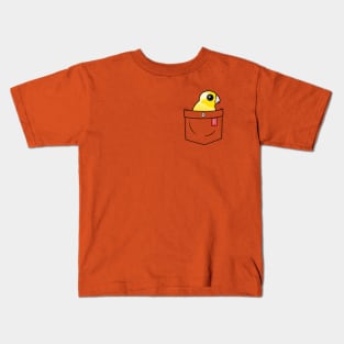 Yellow Pocket Parrot Kids T-Shirt